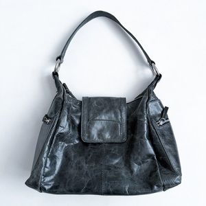 Iris Taylor Gray Leather Shoulder Bag